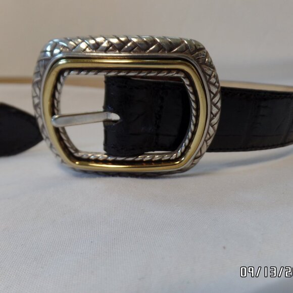 Brighton Women's Greco-Roman Leather Belt Museum Collection S21003 Beautiful Blk - Picture 3 of 16